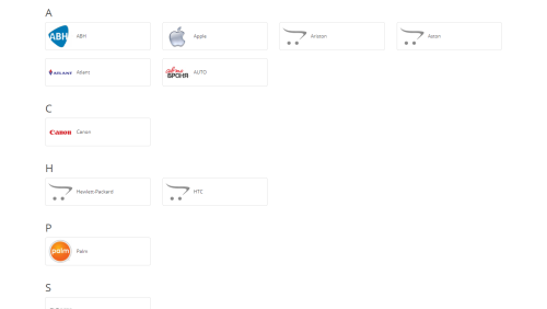 Логотипы на странице производителей OpenCart