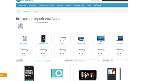 Categories in manufacturers OpenCart