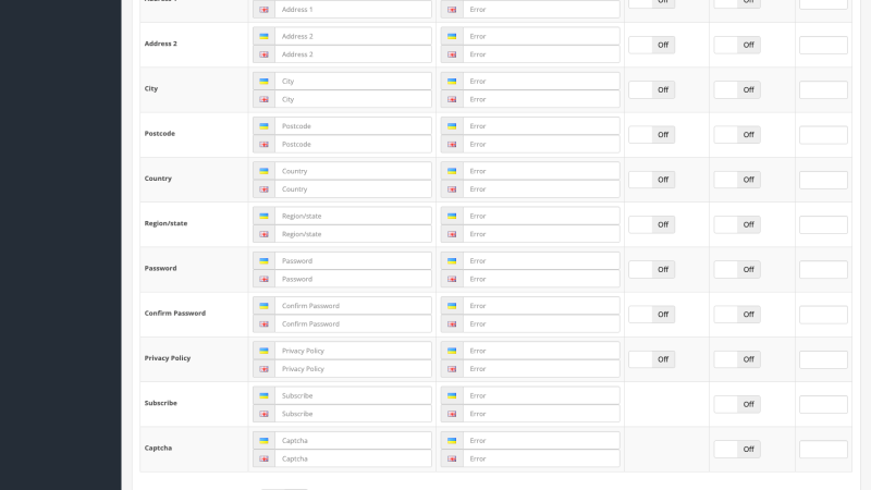 Registration Page Manager for OpenCart
