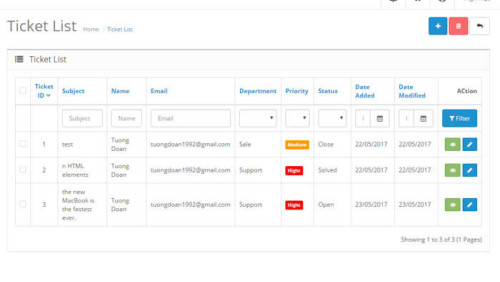 Система поддержки клиентов для OpenCart