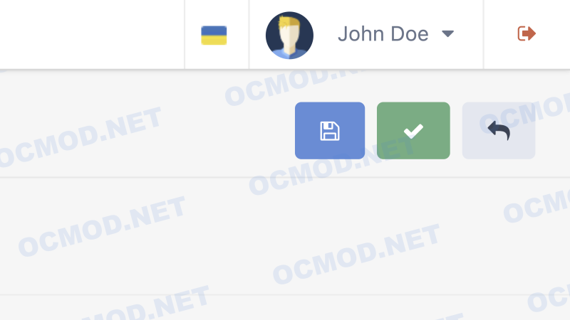 Кнопка применить в админке OpenCart
